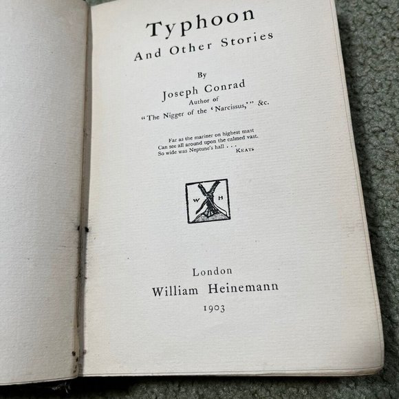 Joseph Conrad / TYPHOON AND OTHER STORIES First Edition 1903 Book W/ Ads Gold - Picture 4 of 9